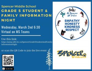 Spencer Middle School – Grade 5 Welcome Events